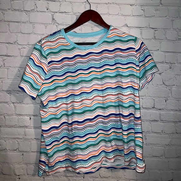Kim Rogers Blue, Orange & White Shirt size PL - Picture 2 of 9